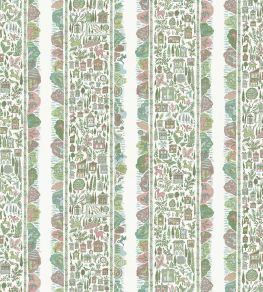 Ravi Ribbon Fabric by Lewis & Wood Pistachio Rose