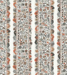 Ravi Ribbon Fabric by Lewis & Wood Satsuma Soot