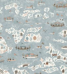 Regatta Wallpaper by Lewis & Wood Blue Almond