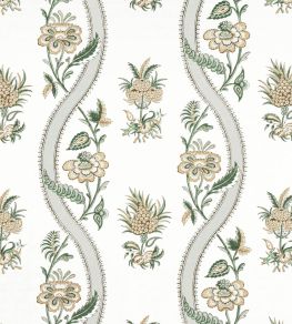 Ribbon Floral Fabric by Thibaut Green
