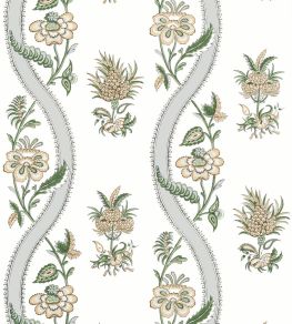 Ribbon Floral Wallpaper by Thibaut Green