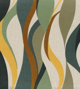 Ritournelle Fabric by Casamance Ocre / Vert Imperial