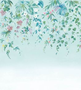 Ronde Vegetale Mural by Casadeco Bleu Ciel