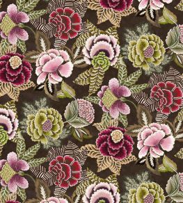 Rose de Damas Velours Fabric by Designers Guild Cranberry