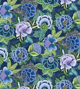 Rose de Damas Velours Fabric by Designers Guild Indigo