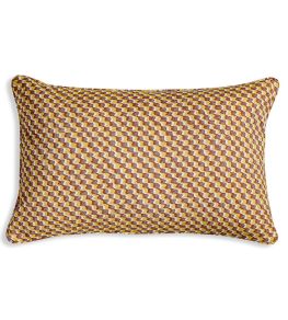 Ruffle Cushion by Fermoie Yellow and Dark Pink