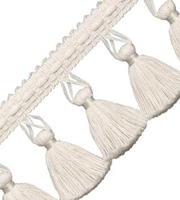 Bali Cotton Tassel Fringe Trimming by Samuel & Sons Cream