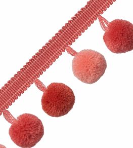 Cirque Pom Pom Fringe Trimming by Samuel & Sons Coral