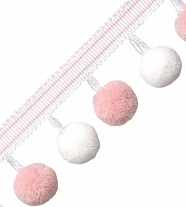 Cirque Pom Pom Fringe Trimming by Samuel & Sons Petal