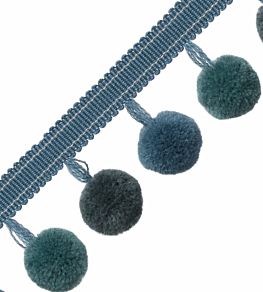 Cirque Pom Pom Fringe Trimming by Samuel & Sons Peacock