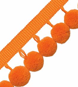 Dolce Pom Pom Fringe Trimming by Samuel & Sons Orange Split