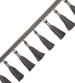 Inca Tassel Fringe Trimming by Samuel & Sons Charcoal