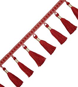 Inca Tassel Fringe Trimming by Samuel & Sons Vermillion