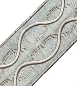 Comet Embroidered Border Trimming by Samuel & Sons Titanium
