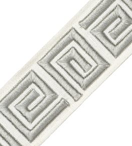 Lyra Embroidered Border Trimming by Samuel & Sons Titanium