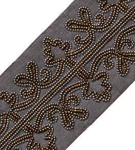 Nova Beaded Border Trimming by Samuel & Sons Bronze
