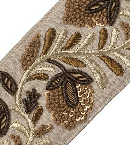 Solstice Embroidered Border Trimming by Samuel & Sons Gold