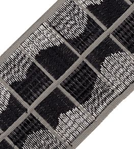 Umbriel Embroidered Border Trimming by Samuel & Sons Obsidian