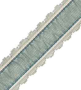 Tiverton Pleated Border Trimming by Samuel & Sons Aqua