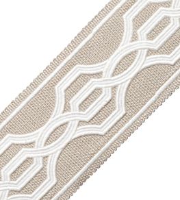 Veranda Linen Applique Border Trimming by Samuel & Sons Pebble