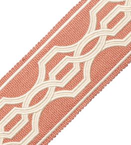 Veranda Linen Applique Border Trimming by Samuel & Sons Antique Coral