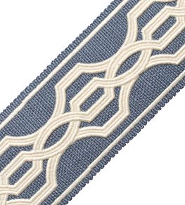 Veranda Linen Applique Border Trimming by Samuel & Sons Hyacinth