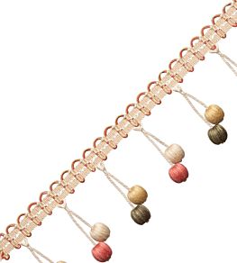 Veranda Linen Beaded Fringe Trimming by Samuel & Sons Tea Rose