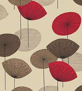 Dandelion Clocks Wallpaper by Sanderson Red