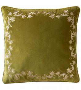 Sapphire Garden Cushion 50 x 50cm by Clarke & Clarke Olive