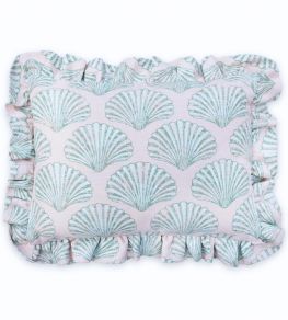 Scallop Shell Cushion 47 x 34cm by Barneby Gates Plaster/Green