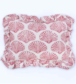 Scallop Shell Cushion 47 x 34cm by Barneby Gates Red