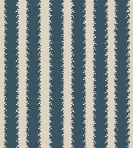Scallop Stripe Wallpaper by Josephine Munsey Beakster Blue/Edge Sand