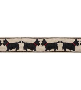 Scottie Embroidered Border Trimming by Samuel & Sons Black