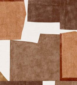 Sea Collage Vinyl Wallpaper by Christopher Farr Cloth Rust