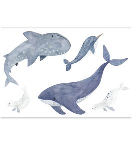 Sea Life Spray Up Mural by Casadeco Bleu