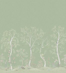 Seasonal Woods Silk Mural by Cole & Son Jade Silk
