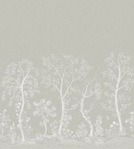 Seasonal Woods Silk Mural by Cole & Son Platinum Silk