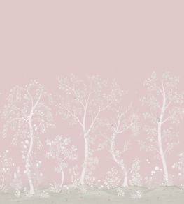 Seasonal Woods Silk Mural by Cole & Son Rose Quartz Silk