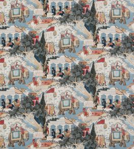 Shalimar Fabric by GP & J Baker Indigo / Red