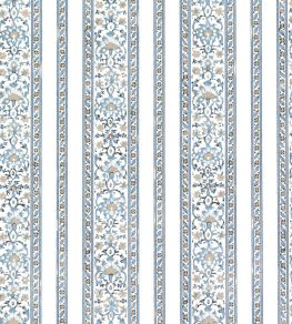 Shawl Stripe Fabric by Titley and Marr Aqua & Beige