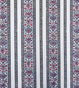 Shawl Stripe Fabric by Titley and Marr Indigo & Red