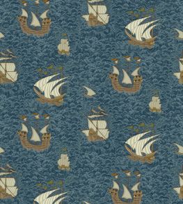 Ships Wallpaper by Josephine Munsey Dark Blue