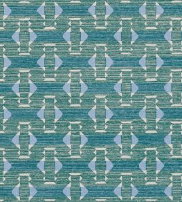 Sicily Outdoor Fabric by Fermoie Blue/Green