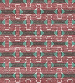 Sicily Outdoor Fabric by Fermoie Red/Green