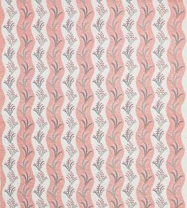 Sidney Stripe Fabric by Nina Campbell Coral/Teal/Pink
