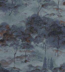 Sila Wallpaper by Casadeco Bleu Encre