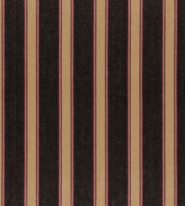 Silhouette Stripe Fabric by Ian Mankin Black/Claret