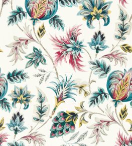 Sizergh Wallpaper by Clarke & Clarke Teal/Berry