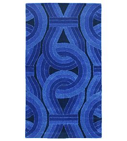 Solar Rectangle Rug by Christopher Farr Blue