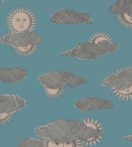Soli e Nuvole Wallpaper by Cole & Son Teal & Rose Gold